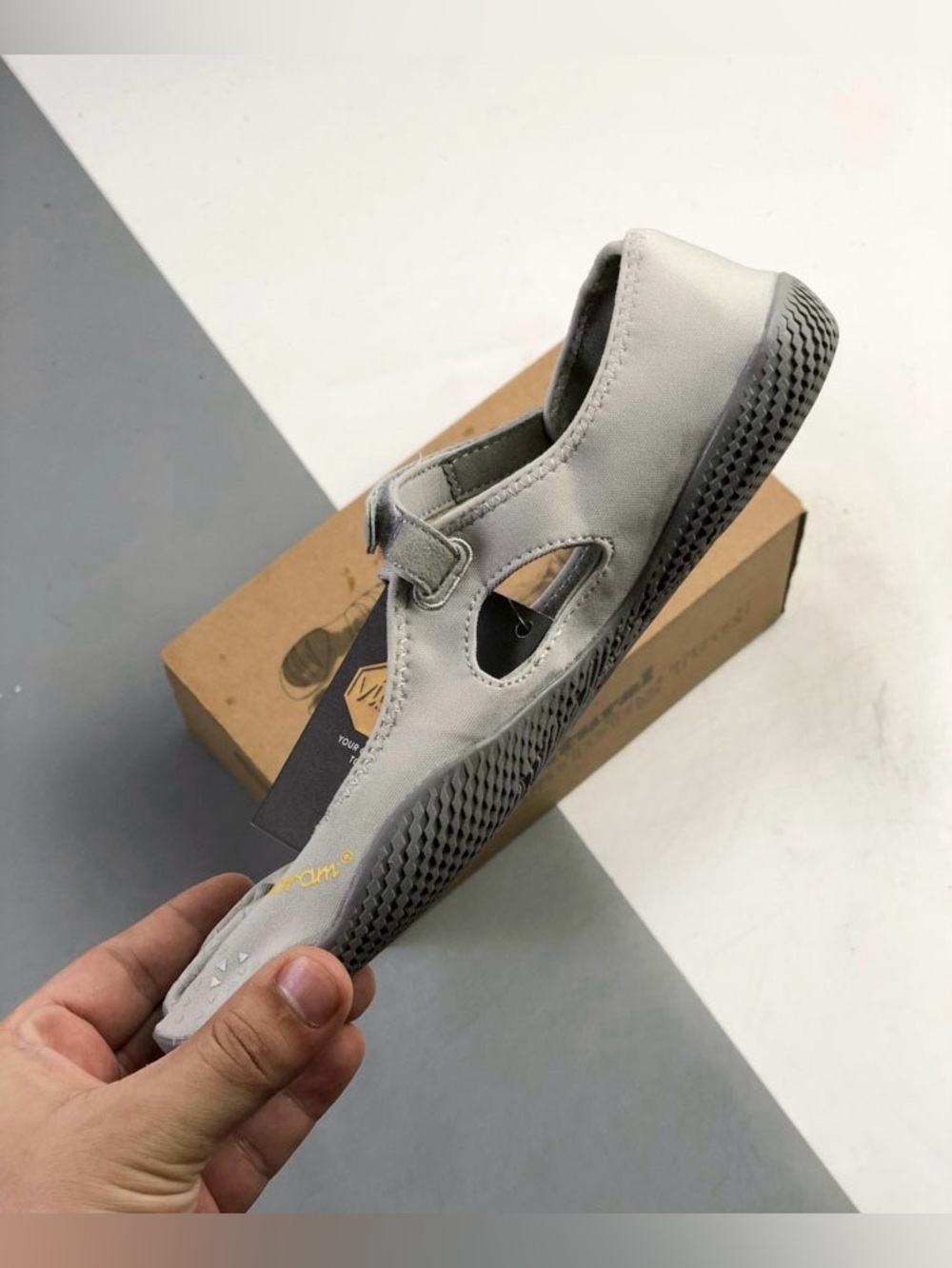 Vibram Men's Light Gray Slip-On Mary Jane Loafer